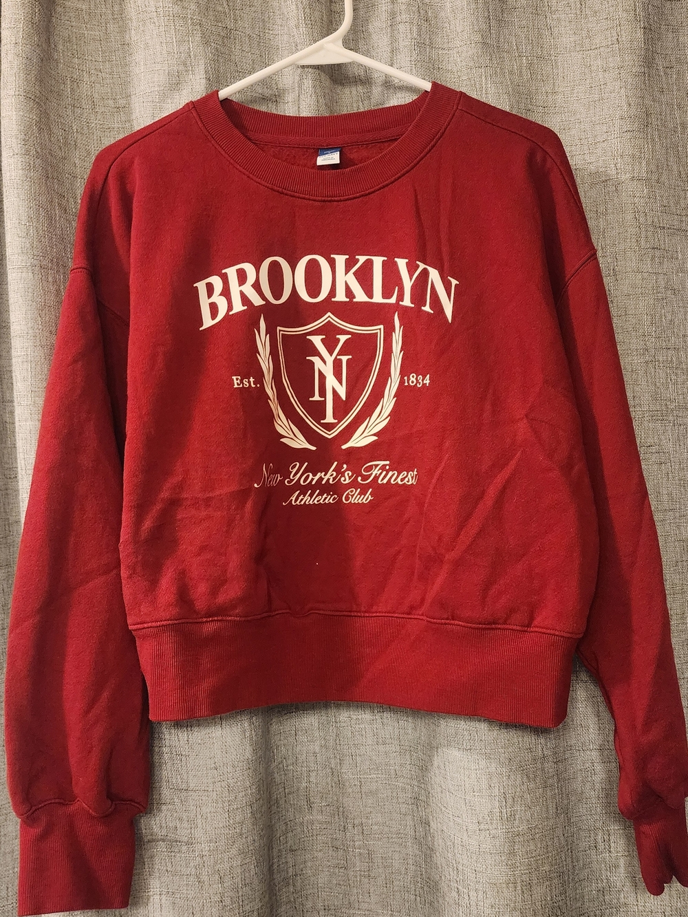 Old Navy Red Brooklyn Graphic Crewneck Sweatshirt